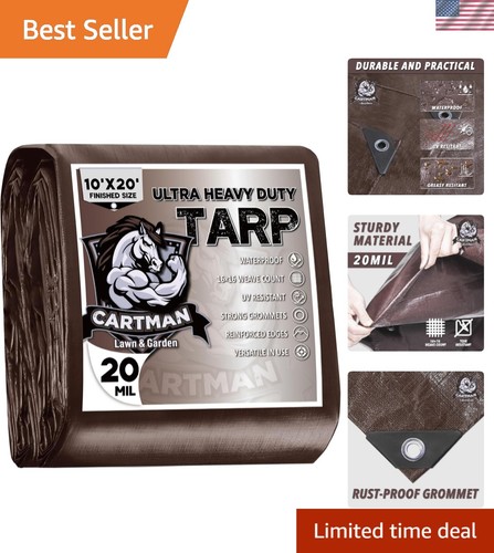 Versatile brown tarp - 10', 20'